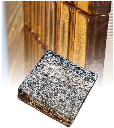 Dekorative Glasbausteine für Wände, kristallklare rechteckige Ziegel mit Wärmedämmung für Bars, Hotels, Büros (braun)