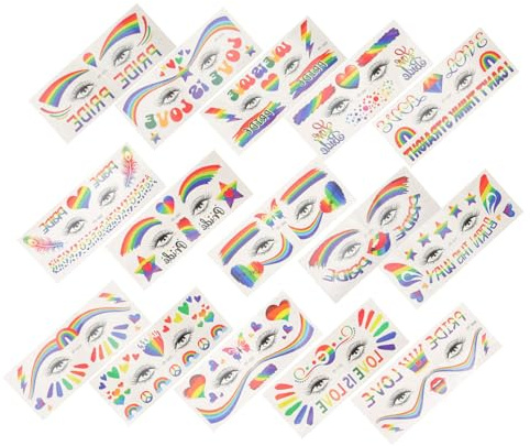 CLISPEED 15 Blatt Temporäre Tattoo Aufkleber Bunt Wasserfest Modisch Für Frauen Gesicht Und Körper Party Zubehör