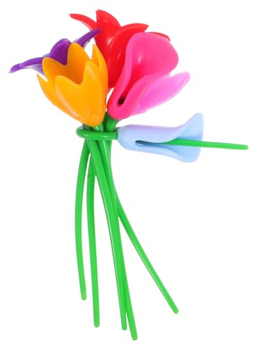 Homoyoyo 6pcs Flower Silicone Wine Glass Charms Set, Multi-Color Drink Markers for Glass Identification, Food-Grade Silicone Wine Cup Identifiers for Parties and Christmas Random Color