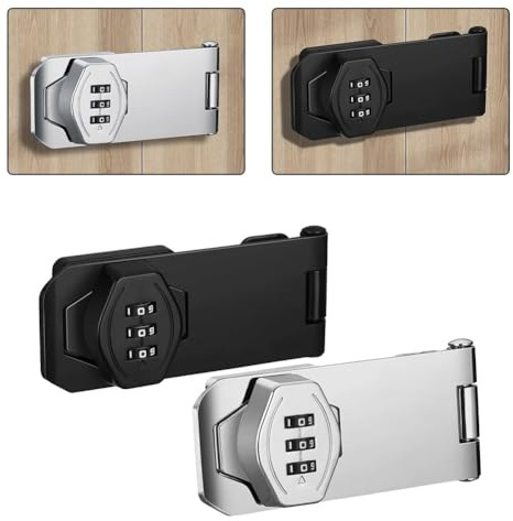 Gettimore Schlüsselloses Schranktürschloss, mechanisches Passwortschloss, Büro, Aktenschrank, Schublade, Schwarz, 7,6 cm