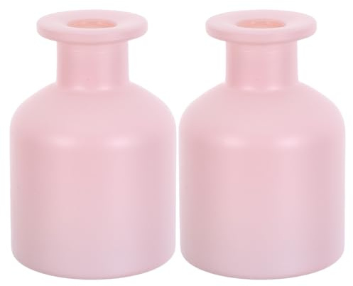 Artibetter Wiederbefüllbare Leere Diffusorflasche Aus Glas | Rosa Glas, 2 Flaschen, 10.00 X 6.60 X 6.60 cm, Für Zuhause, Büro Und Auto