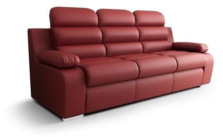 Schlafsofa Kongo 02, Sofa mit Schlaffunktion, Farbe: Rot, Kunstleder