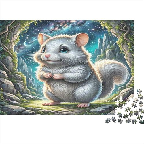 Niedlicher Chinchilla 1000 Teile Papier Puzzle für Erwachsene, Gehirntraining Kunstdekoration, Lern Chinchilla Puzzle Geschenk 38x26cm/1000pcs