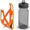 Cube HPP Cage - Matt Orange & Grip Bottle - Black, 500ml / Water Drink Flask Vessel Bidon Holder Mount Bracket Kit Lightweight Plastic Drinking Hydration Biking Bike Riding Frame Accessories