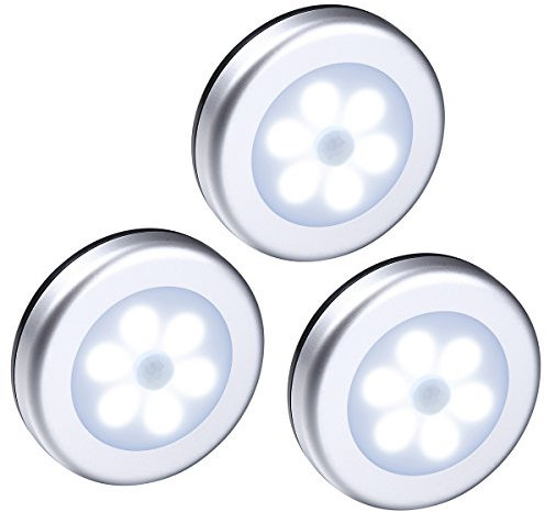 ORIA 3 Pack Motion Sensor Light, cordless Battery-Powered Light, Automatic Night Light with 3M Adhesive Pads, Stick-Anywhere, Perfect for Closet, Hallway, Stairs, Bedroom,ect.