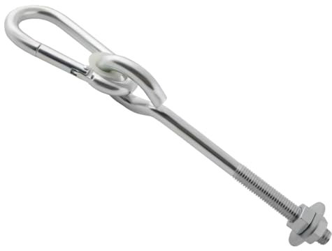 ISO TRADE Schaukelhaken mit Karabiner Lang Drehbar Belastbar bis 300 kg für Holzbalken und Stahlträger 4571