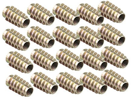 HALJIA 20 PCS M8 x 25MM Insert Nut Wood Furniture Thread Screws Flange Hex Socket Fasteners for Beds Wardrobe Cabinet Crib