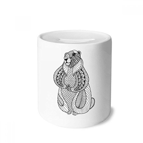 DIYthinker Animal Big Mouse Picture Money Box Saving Banks Ceramic Coin Case Kids Adults 3.5 inch in height, 3.1 inch in diameter Multicolor