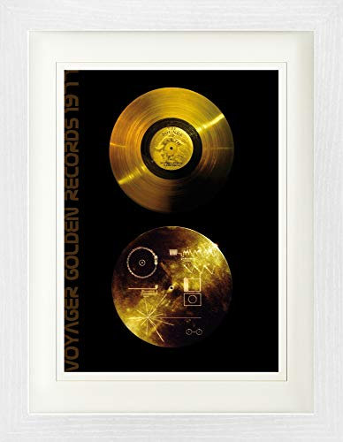 1art1 Schallplatten Poster Klänge Der Erde, Voyager Golden Records Gerahmtes Bild Mit Edlem Passepartout | Wand-Bilder | Im Bilderrahmen 40x30 cm