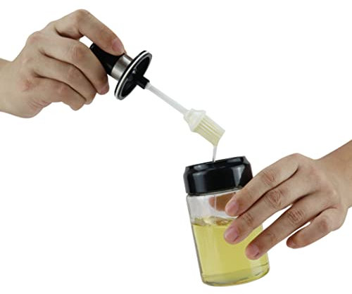 EIKS Oil Bottle with Silicone Brush for Cooking BBQ Kitchen