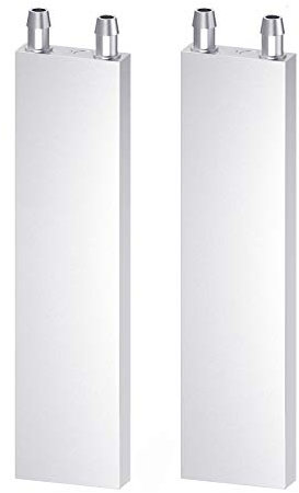 CLDIY Aluminium Wasserkühlblock, Flüssigkeitswasserkühler Kühlkörpersystem für PC Computer CPU Graphics Kühler Kühlkörper Endothermic Head Silber (40mm x 200mm x 12mm) 2 STÜCK