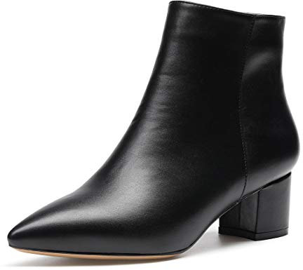 Castamere Polacchine Donna Stivali Cerniera Tacco a Blocco 5CM Medio Tacco Nero Pu Scarpe EU 39