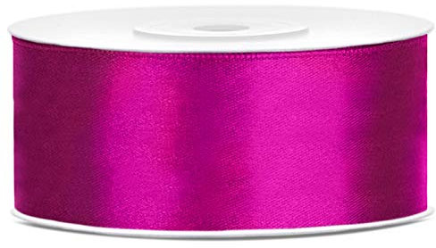 25 Meter Satinband Fuchsia 25mm Schleifenband Fuchsie Schleife Dekoband Geschenkband Geschenkverpackung Blumenband Hochzeit
