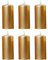 6 Stück Metallische Stumpenkerzen in Gold 12x6cm Deko