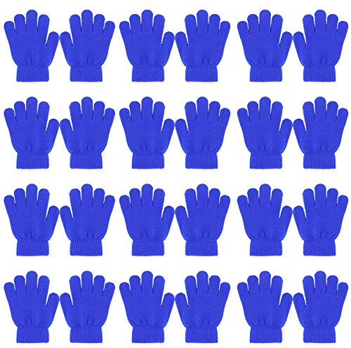 QKURT 12 Paare von Kinderhandschuhe, Magische Stretch Handschuhe Voller Finger Kinder Handschuhe für 5~13 Jahre alte Kinder Mädchen Jungen