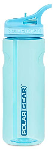 Polar Gear Aqua Grip Bottle – Bouteille d'eau de Sport réutilisable sans BPA et Paille Pliable – Boisson à la Salle de Sport, dans la Voiture et à l'extérieur – Plastique Tritan Transparent et Passe