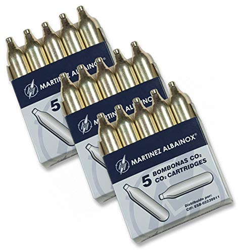 Albainox, 15 bombonas CO2, 12 gr. para Pistolas y carabinas