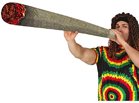 FIESTAS GUIRCA | Aufblasbarer XXL Joint für XXL Stimmung – Lustiges Accessoire für Junggesellenabschiede, Festivals und Rastafari-Partys – Aufblasbarer Joint (90 cm) ideal als Party-Gag