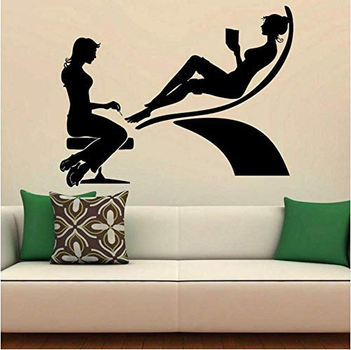 Nagellack Maniküre Pediküre Abnehmbare Wandaufkleber Schönheitssalon Fenster Art Deco Vinyltapete Wandbild 74 * 57 Cm