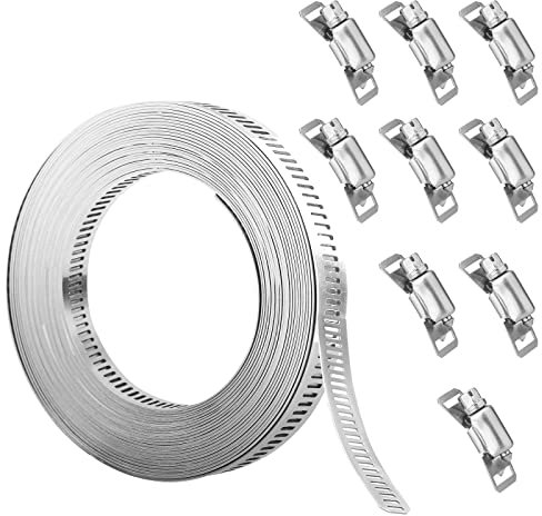 Homagic Schlauchschellen, verstellbar, 304 Edelstahl, große Schlauchschelle mit 9 Verschlüssen, Kanalschellen für Automobilrohre, Kabel, Schläuche, Heizung, Kühlung