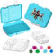 My Vesperbox – Len - Bento Box Kinder - Lunchbox mit 4+2 Fächern - extrem robust – Brotdose – Brotbox ideal für Kindergarten und Schule… (Hellblau - Pferde)