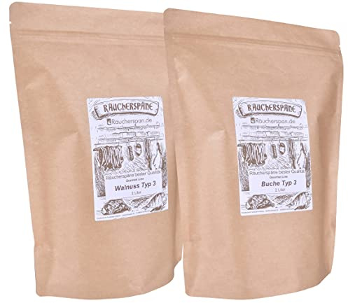 Räucherspäne Räuchermehl - Buche Walnuss - Typ 3 (0,3-1mm) je 2Liter für Sparbrand/Räucherschnecke/Kaltrauchgenerator geeignet