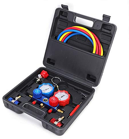 2 Wege Verteiler Klimaanlage Kältemittel Füllschläuche für Klimaanlagen Diagnose Verteiler Messgerät Set für R40,R22,R134a,R404a