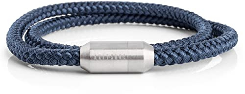 Akitsune Mare Segeltau Nylonarmband | 5 mm breit | Magnetischer Kapselverschluss Doppelt Gewickelt Damen Herren Maritim