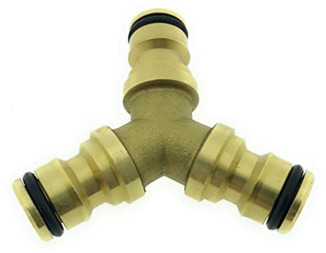 Ventilkappenkönig Y-Verbinder Stecker aus Messing 3 Wege Kupplung Gartenschlauch Schnellkupplung zum Verbinden von 3 Schläuchen