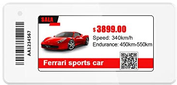 YAS213 YalaTech E-Ink E-Paper Display Intelligentes Preisschild Elektronisches Regaletikett 2,13 Zoll Slim-Serie