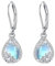 Mondstein Ohrringe 925 Sterling Silber Blume Ohrringe Schmetterlings ohrringe Filigrane Tropfen Ohrringe Mondstein Schmuck Geschenke Valentinstag für Frauen Mädchen Damen