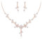 Clearine Set di Gioielli per la Sposa Orecchini di Collana in filigrana con Fiori CZ a Goccia Oro Rosa Trasparente