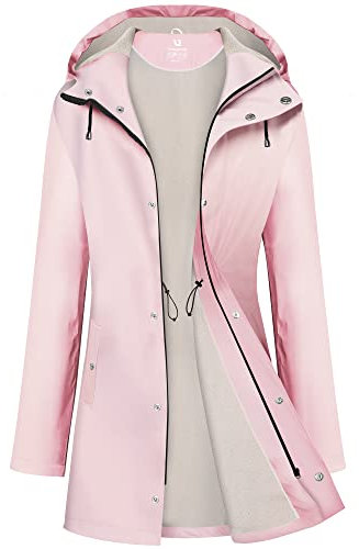 Uniquebella - Veste de pluie pour femme - Imperméable - Avec capuche - Coupe-vent et résistante aux intempéries - Veste de mi-saison respirante, pour l'extérieur, XL
