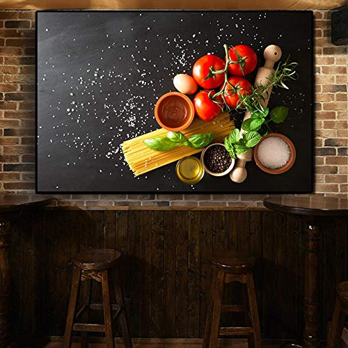 Skandinavisches Gemüse Getreide Gewürze Küche Essen Leinwand Kunst Poster und Drucke Wandkunst Bild für Wohnzimmer Dekor 80x120cm rahmenlos