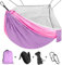 XCC GCX- Bewegliche im Freien Hängematte Fallschirm Stoff Hängematten for Backpacking Reise Camping, Doppelzimmer Einzel Garten Hängematten Sicherheit (Color : Purple/Pink)