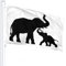 Elephants Flag 3x5 FT Silhouetted of Elephants Playing with Noses Wild Animal African Outdoor Flags Large Welcome Yard Banners Home Garden Yard Lawn Decor