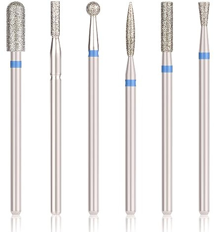 6pcs Cuticle Drill Bit, Cuticle Drill Bits for Nails Carbide Diamond Cuticle Drill Bit Set Cuticle Ball Drill Bit Nail Tool Accessories for Electric Nail File Machine