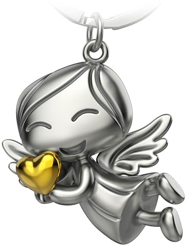FABACH Schutzengel Schlüsselanhänger Lucky mit Herz - Engel Glücksbringer Schlüsselanhänger Liebe - Geschenk Schutzengel Glücksbringer - Engel mit Herz als Geschenkidee für Freundin