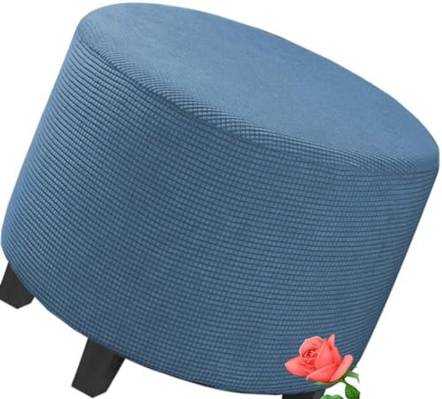 MeRcri Hockerbezug Rund 50 60 80 90 cm Ottoman Cover Ottomane Schonbezug Hocker Hussen für Fußhocker Stretch Ottomane Abdeckung Hocker Protector Hockerabdeckung (Color : 002, Size : 60 cm)