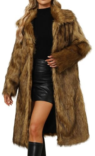 Briskorry Pelzmantel Damen Winter Mantel Warm Faux Fur Kunstfell Coat Winterjacke Grosse GröSsen Elegant Fellmantel S-2XL