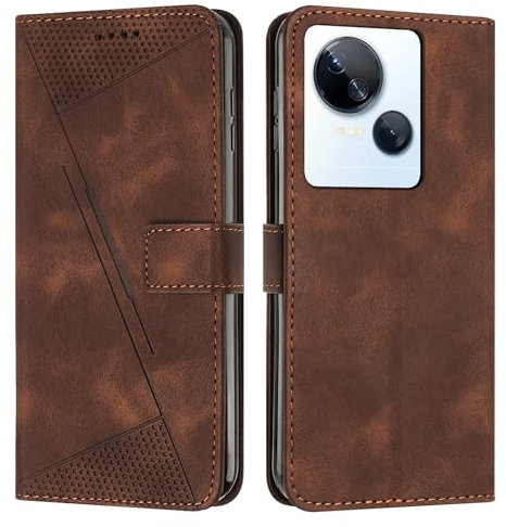 FERLAN Coque Compatible pour Tecno Spark 10 5G Housse Etui Portefeuille,Cuir Multifonction,Fermeture Magnétique à Clapet Anti-Choc (Brun)