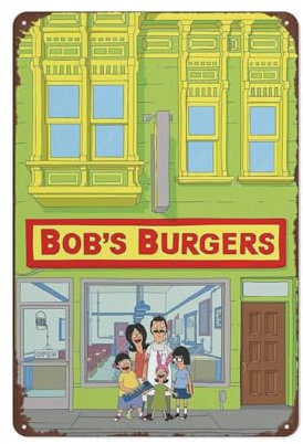 Metall-Blechschild, Bob's Burgers, Filmposter, Vintage-Wandkunst, Dekor für Zuhause, Bar, Pub, Café, 20,3 x 30,5 cm