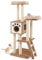 GYMAX Wooden Cat Tree, Indoor Plush Cat Tower with 2-Door Condo, Dual Perch, Full Sisal Posts and Ladder, Tall Kitten Activity Center for Climbing, Scratching, Sleeping（59 x 59 x 157 cm）
