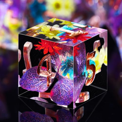 SIQUK 7 Stück Polyedrische Würfel Set 7 Polyedrische Würfel D4 D6 D8 D10 D12 D20 D% Spielwürfel für Dungeons and Dragons DND RPG MTG, Violettes Blatt