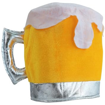 Hooin Bierkrug-Hut - Lustiger Oktoberfest-Partyhut für Erwachsene - Handgefertigte Bier-Kostüm-Kopfbedeckung