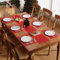 Famibay Tischläufer und Platzsets Weihnachten Platzsets Abwaschbar 6er Set mit Tischläufer 180cm Lang Platzsets Hitzebeständig Tischläufer Weihnachten Rot für Küche Zuhause Speisetisch Hotel