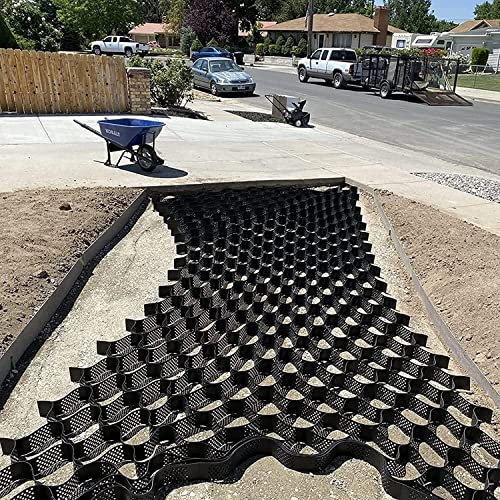 5,1 cm Bodengitter-Pflaster, Auffahrtgitter, Geogitter, Steilhügel / Schräggitter, Stützmauer, Stabilisator, für Erbsen, Kies, Pflanzen, Erde, Schlamm, Steinstütze (5 x 7 m)