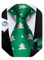 DiBanGu Mens Weihnachten Krawatte Set Lustige festliche Krawatte Gewebte Pocket Square Manschettenknöpfe Set mit Geschenkbox, Grün und Weiß