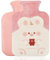 Bouillotte avec Housse en Peluche, 1L Bouillotte, Antidéflagrant et Anti-Fuite caoutchouc bouillottes, Bouillotte avec Modèle mignon d'ours brun de lapin peluche amovible (rose)