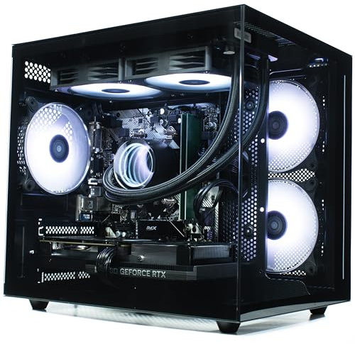 ionz Gaming PC - Desktop Computer, Ryzen 5 5600X, NVIDIA RTX 4060,16GB RAM 1TB NVMe SSD, 240mm AIO, Windows 11, 500W 80+ PSU, WiFi, KZ 900 V1 - Black